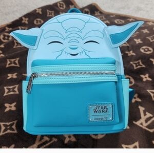 Loungefly Star Wars Yoda Kids Backpack - Teal and Light Blue